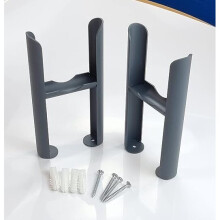 (4 Column) Manissa Anthracite Freestanding 3 Column Traditional Radiator Feet Central Heating and Electric