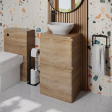 Regis Forma Wood Freestanding Vanity Unit & Affine Roubaix White Countertop Basin 500mm