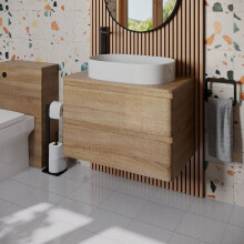 Regis Forma Wood Wall Hung Vanity Unit & Affine Lorient White Countertop Basin 800mm