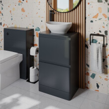 Regis Forma Anthracite Grey Freestanding Vanity Unit & Affine Roubaix White Countertop Basin 500mm