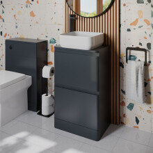 Regis Forma Anthracite Grey Freestanding Vanity Unit & Affine Cannes White Countertop Basin 500mm