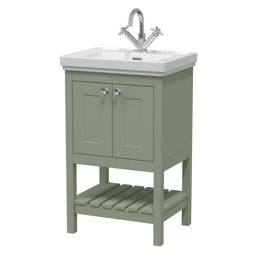 Park Lane Dover Fern Green Traditional Freestanding Vanity Unit & Basin - 500mm-image-OPC-PC7PVVS-NEW
