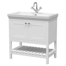 Park Lane Dover Pure White Traditional Freestanding Vanity Unit & Basin - 800mm