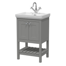 Park Lane Dover Cool Grey Traditional Freestanding Vanity Unit & Basin - 500mm