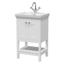 Park Lane Dover Pure White Traditional Freestanding Vanity Unit & Basin - 500mm