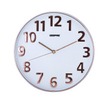 GEEPAS Wall Clock, 12 Non-ticking Analog Wall Clock 3D Rose Gold Dial