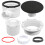 SPARES2GO Shower Trap for 90mm Tray Plug Hole 1.5" Drain Waste Dome Base Kit (Black) 1