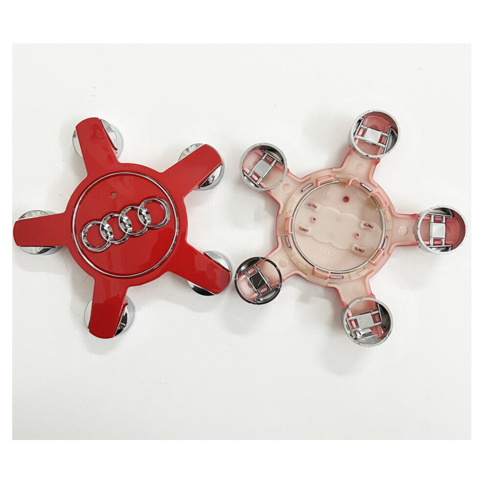 Paktoo 135Mm Wheel Center Hub Caps For Audi A3 A4 A5 A6 S4 S6 4F0601165 Red