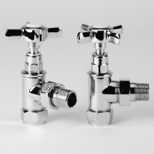 (Angled, No) Corby Angled/ Striaght Traditional Radiator Valve set