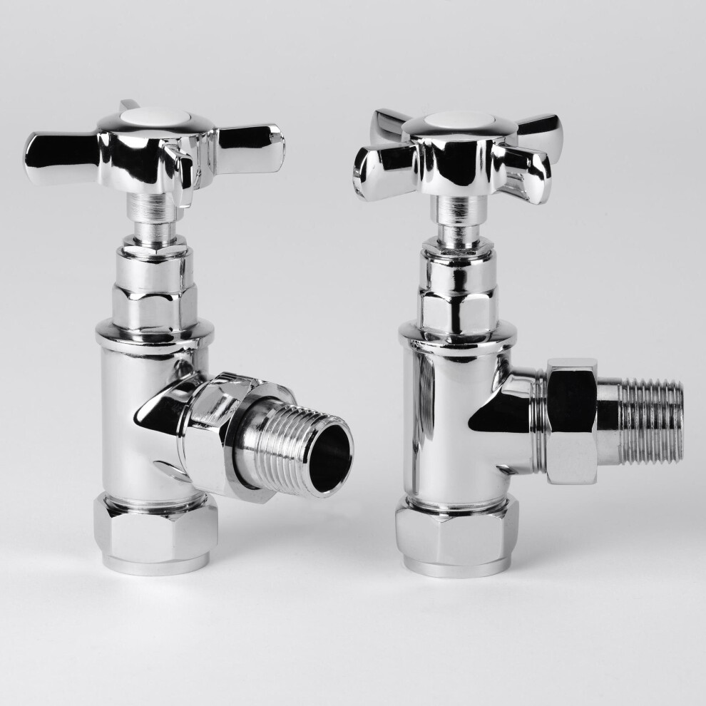 (Angled, No) Corby Angled/ Striaght Traditional Radiator Valve set