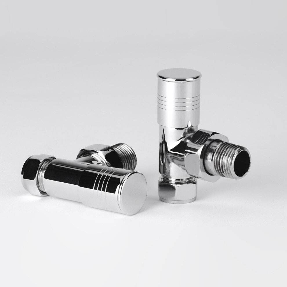 (No) Durham Chrome Angled Brass Valves For Towel Rails / Radiators 15Mm 1/2Inch Bsp 652143986415