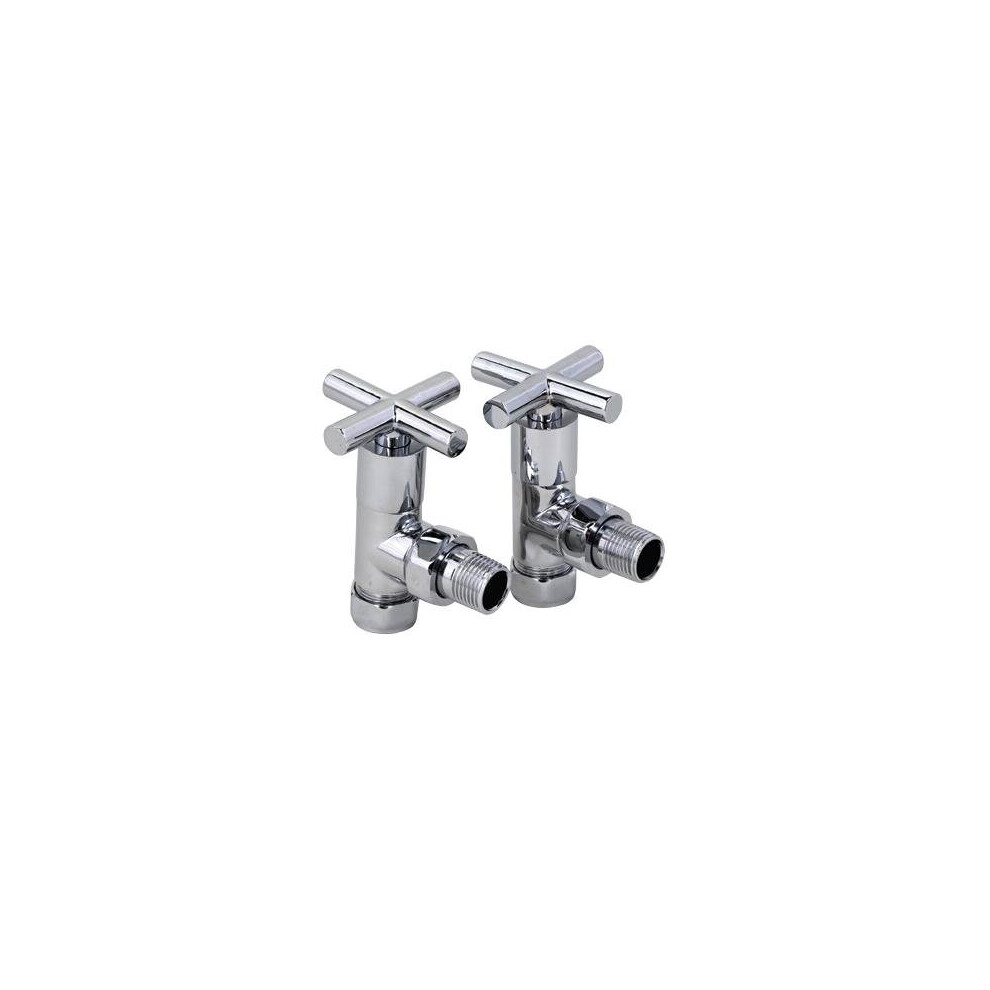 (No) Rome Angled Art Deco Radiator Valve Set 15Mm X Â½Inch 794811151104