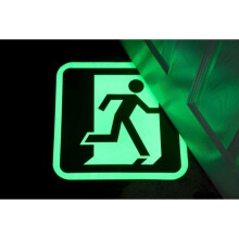 (400mm x 400mm 'Exit Right') Glow In The Dark Floor Signs 400mm x 400mm