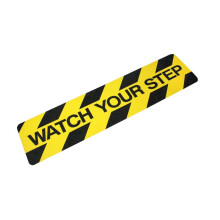 Anti Slip Pre Cut Tile Tread " WATCH YOUR STEP " 150mm x 610mm