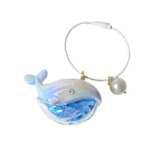 Whale Pendant Keychain - When I Fly Towards You, Gradient Design, Durable Plastic, Backpack Decor & Gift