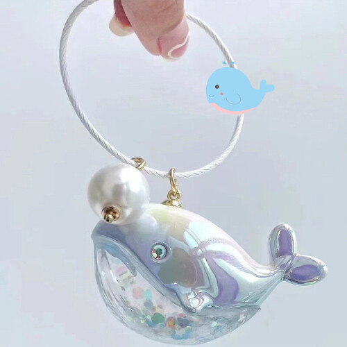 Whale Pendant Keychain - When I Fly Towards You, Gradient Design, Durable Plastic, Backpack Decor & Gift 2