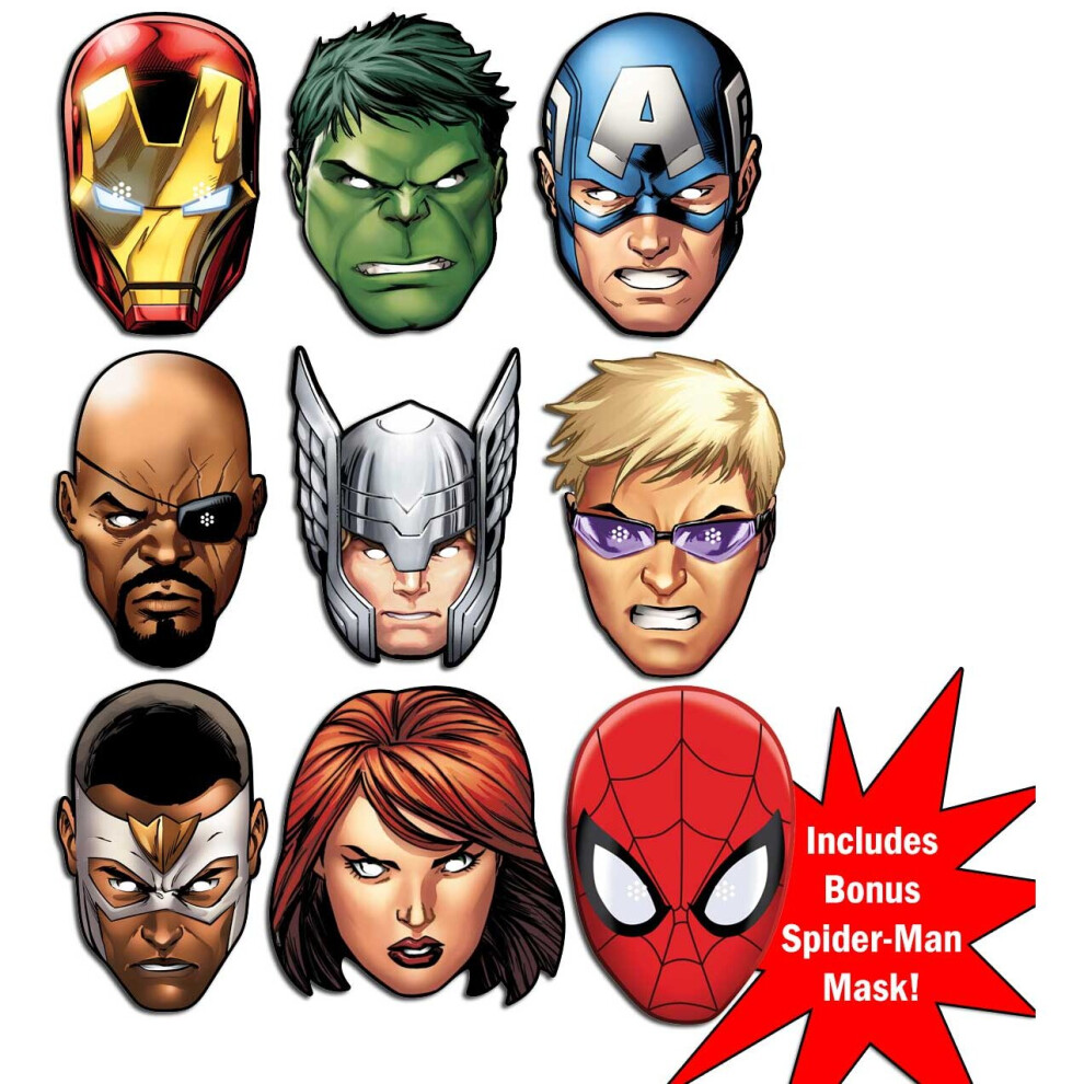 Marvel Marvel's The Avengers Ultimate Super Hero Set Of 9 Variety Fancy Dress Mask Pack