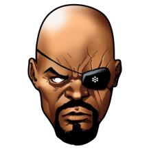 Nick Fury from Marvel's The Avengers Single Card Party Fancy Dress Mask
