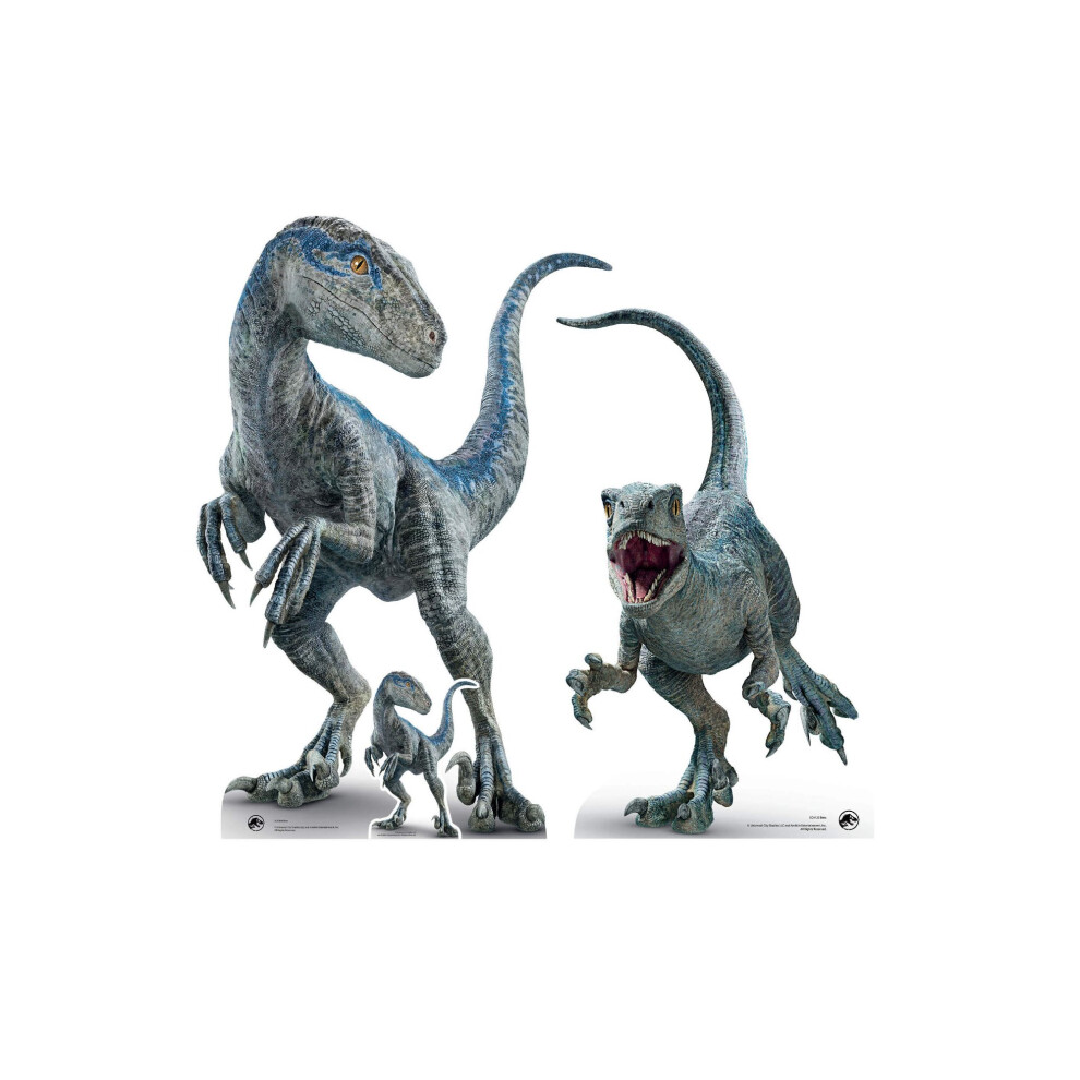 Jurassic World And Beta Velociraptor Cardboard Cutouts Twin Pack Blue