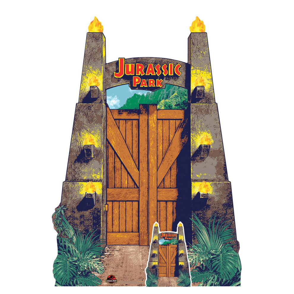 Jurassic Park Entrance Gate Cardboard Cutout Official Jurassic Park Standee