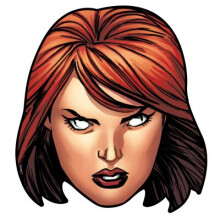 Black Widow from Marvel's The Avengers Single Card Party Fancy Dress Mask