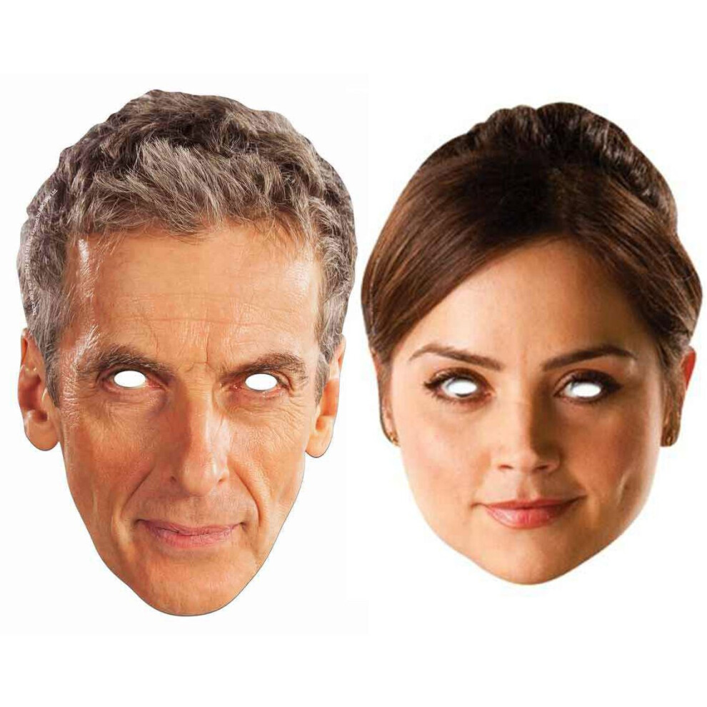 Peter Capaldi The 12th Doctor Who and Clara Oswald Card Party Fancy Dress Masks (2 Pack)