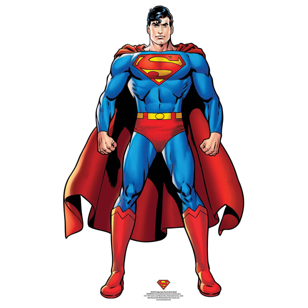 Superman Comic Style Mini Cardboard Cutout Superhero Standup