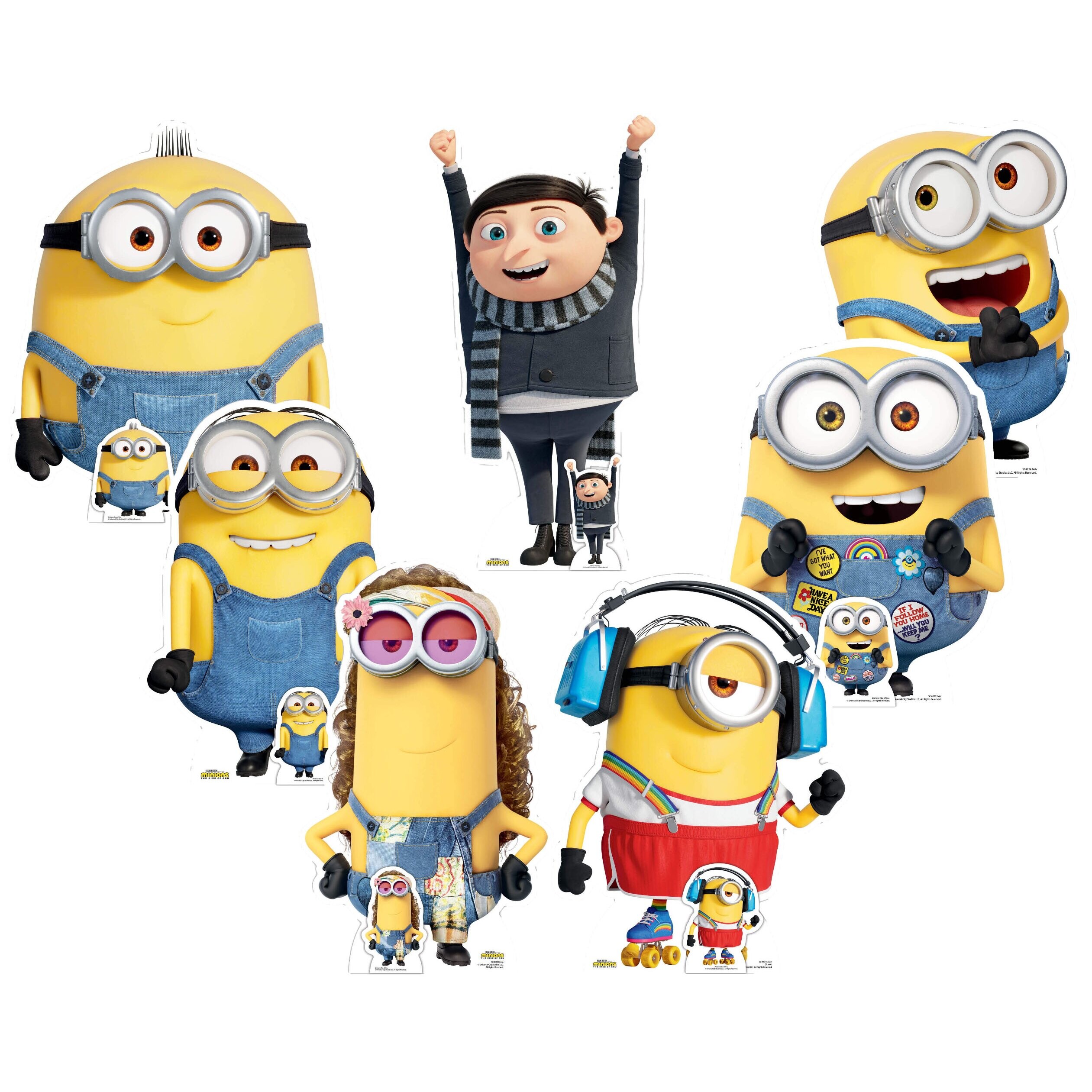 Minions: The Rise of Gru Official Cardboard Cutout Collection of 7 ...