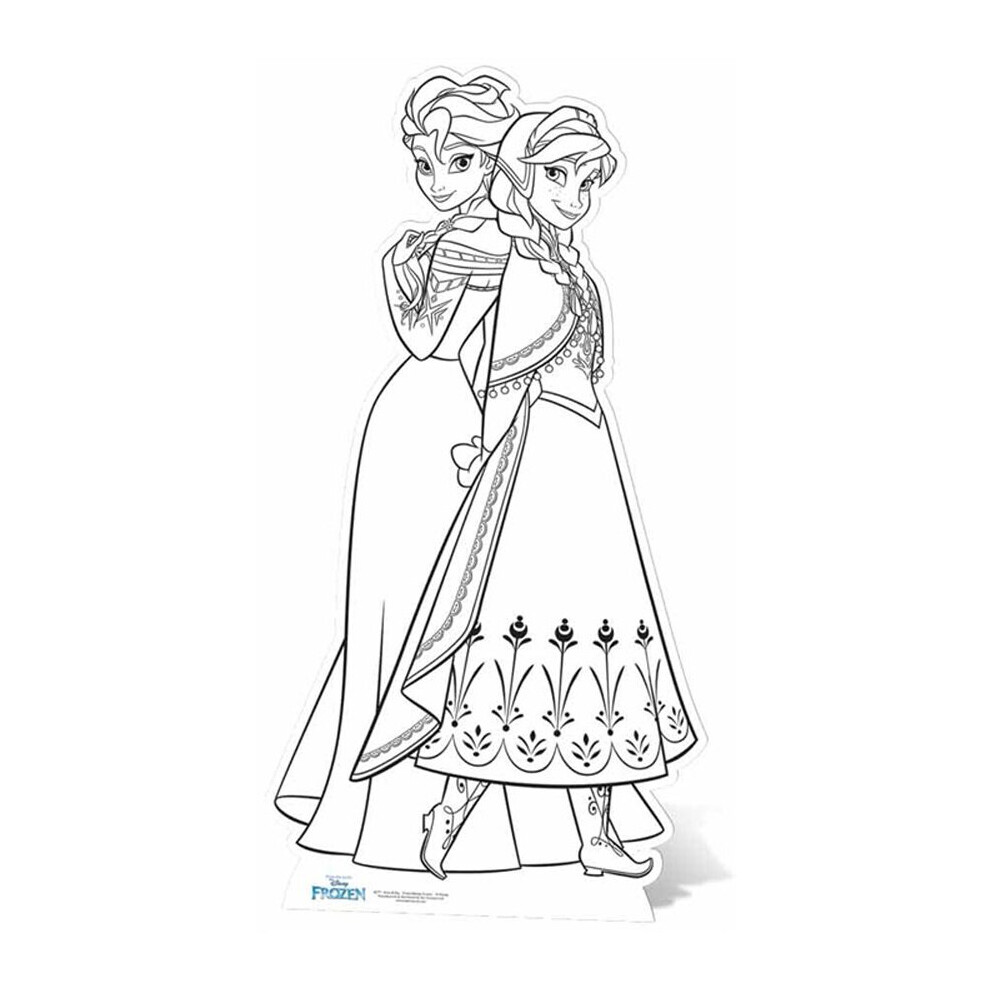 Anna and Elsa Disney Frozen Colour In Lifesize Cardboard Cutout / Standee / Standup