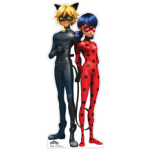 Lady Bug and Cat Noir from Miraculous Mini Cardboard Cutout Official Standup
