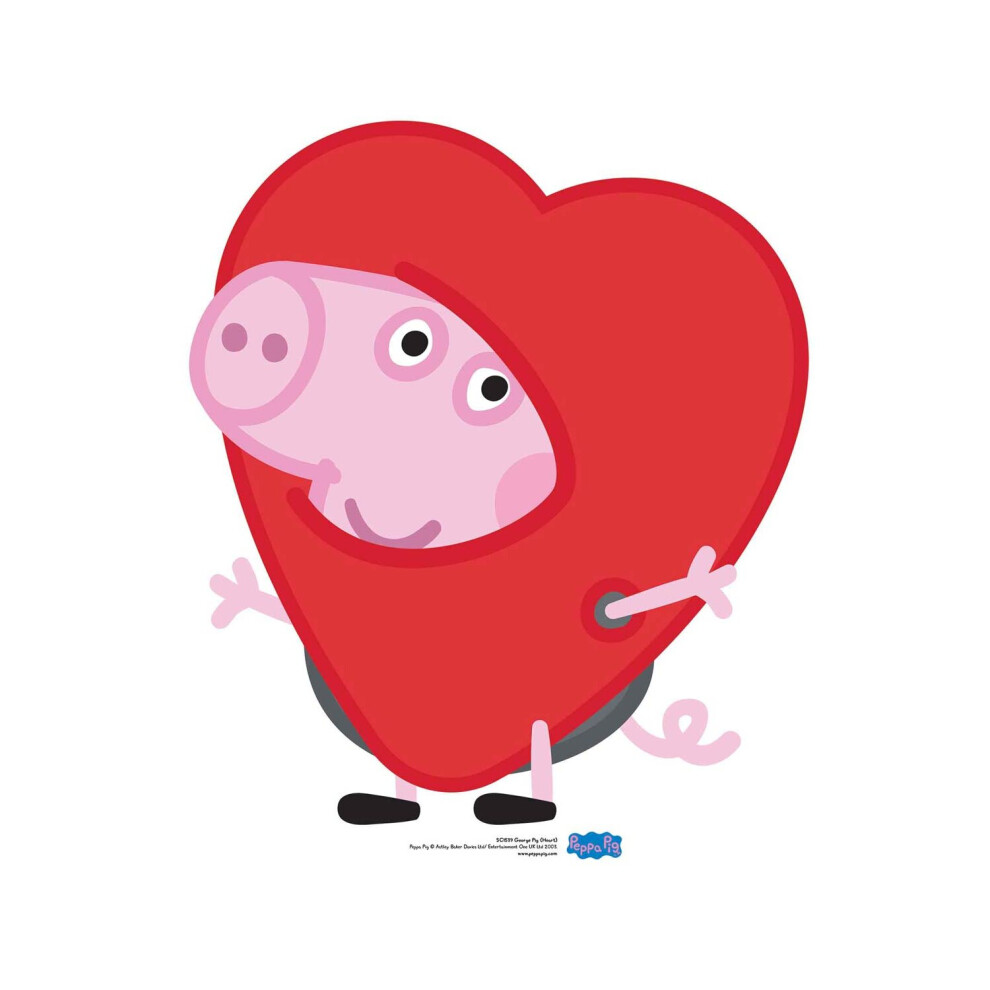 George Pig Valentine's Heart Cardboard Cutout / Standee