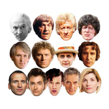 Doctor Who 2D Card Party Face Masks Complete Set of 13 Time Lords