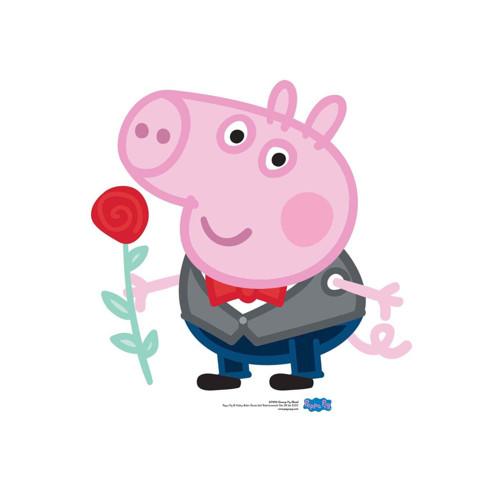 George Pig Valentine's Rose Cardboard Cutout / Standee