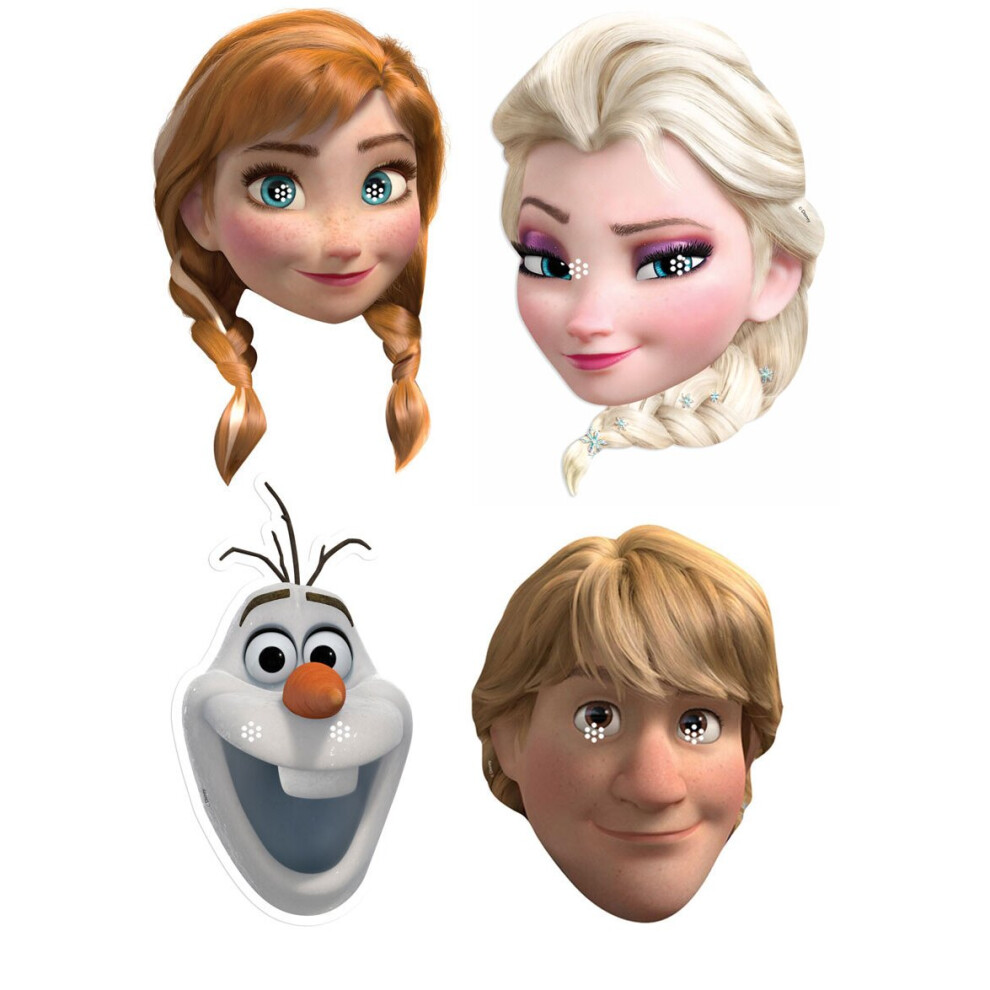 Disney's Frozen Variety Party Card Fancy Dress Mask Pack of 4 (Anna, Elsa, Olaf and Kristoff)