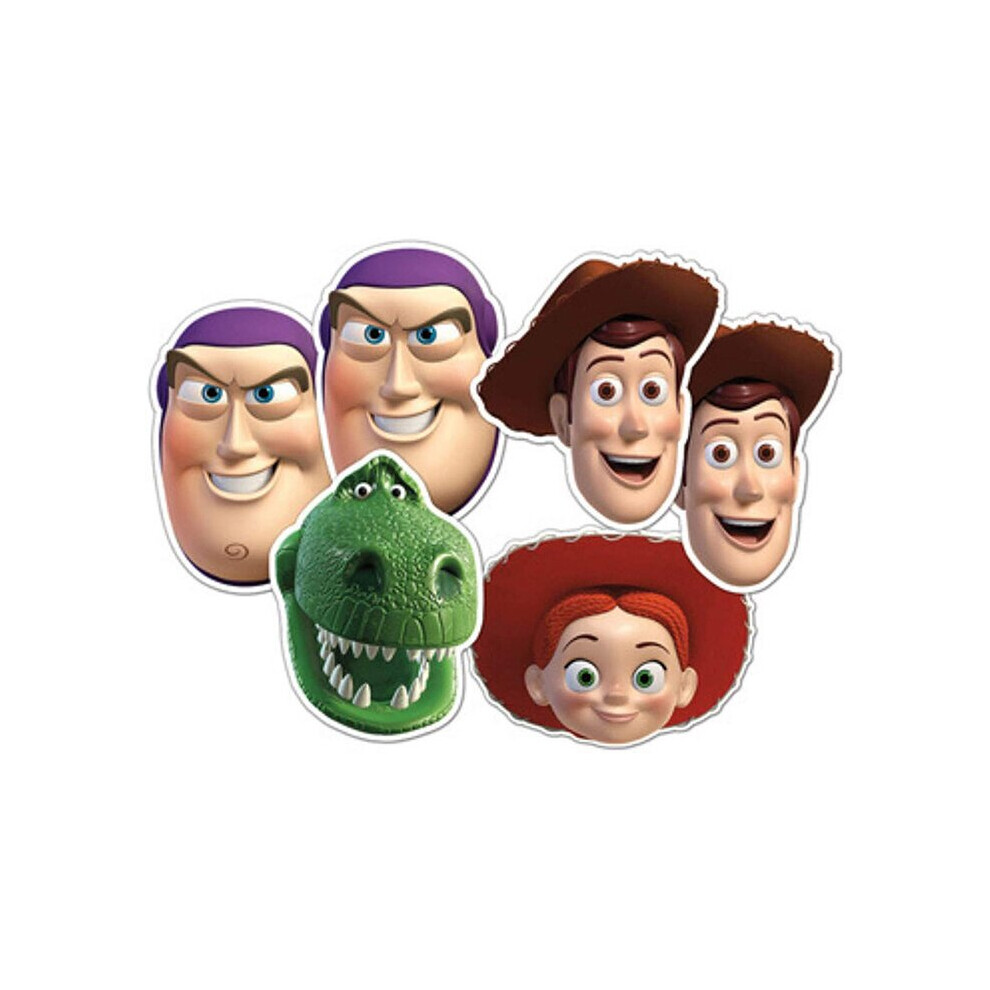 Toy Story Card Fancy Dress Masks Set of 6 (Woody x 2, Buzz x 2, Jessie and Rex)