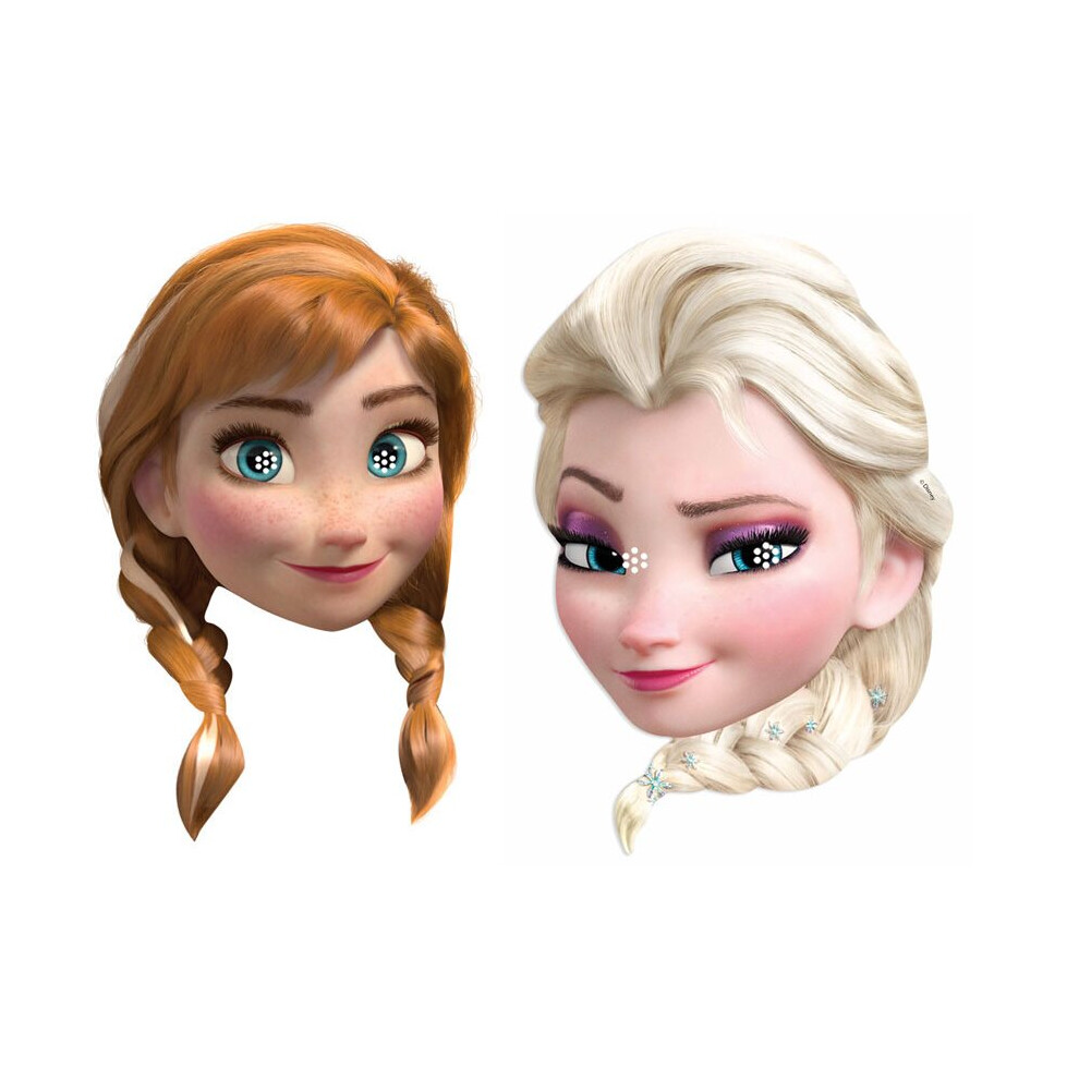 Anna and Elsa from Disney's Frozen Party Card Fancy Dress Mask Pack of Two