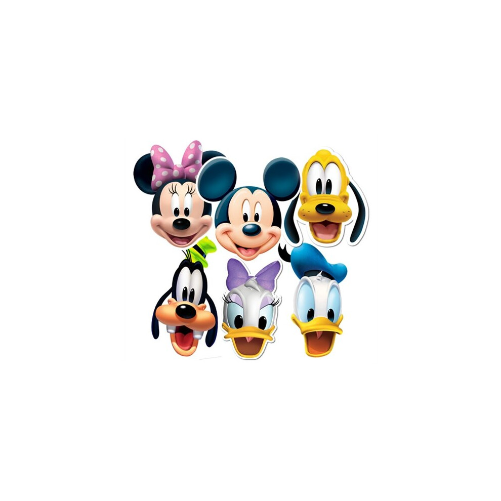 Mickey Mouse and Friends Card Fancy Dress Masks Set of 6 (Mickey, Minnie, Donald, Goofy, Pluto and Daisy)