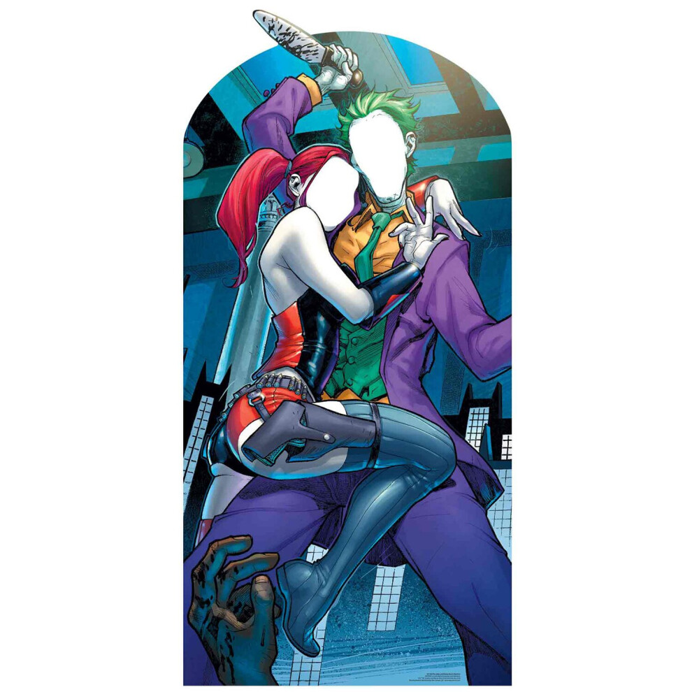 Dc Comics Harley Quinn And The Joker With Knife Official Lifesize Stand In Cardboard Cutout / Standee