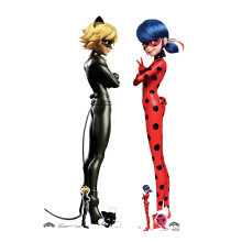 Ladybug and Cat Noir from Miraculous Official Cardboard Cutouts Set of 2