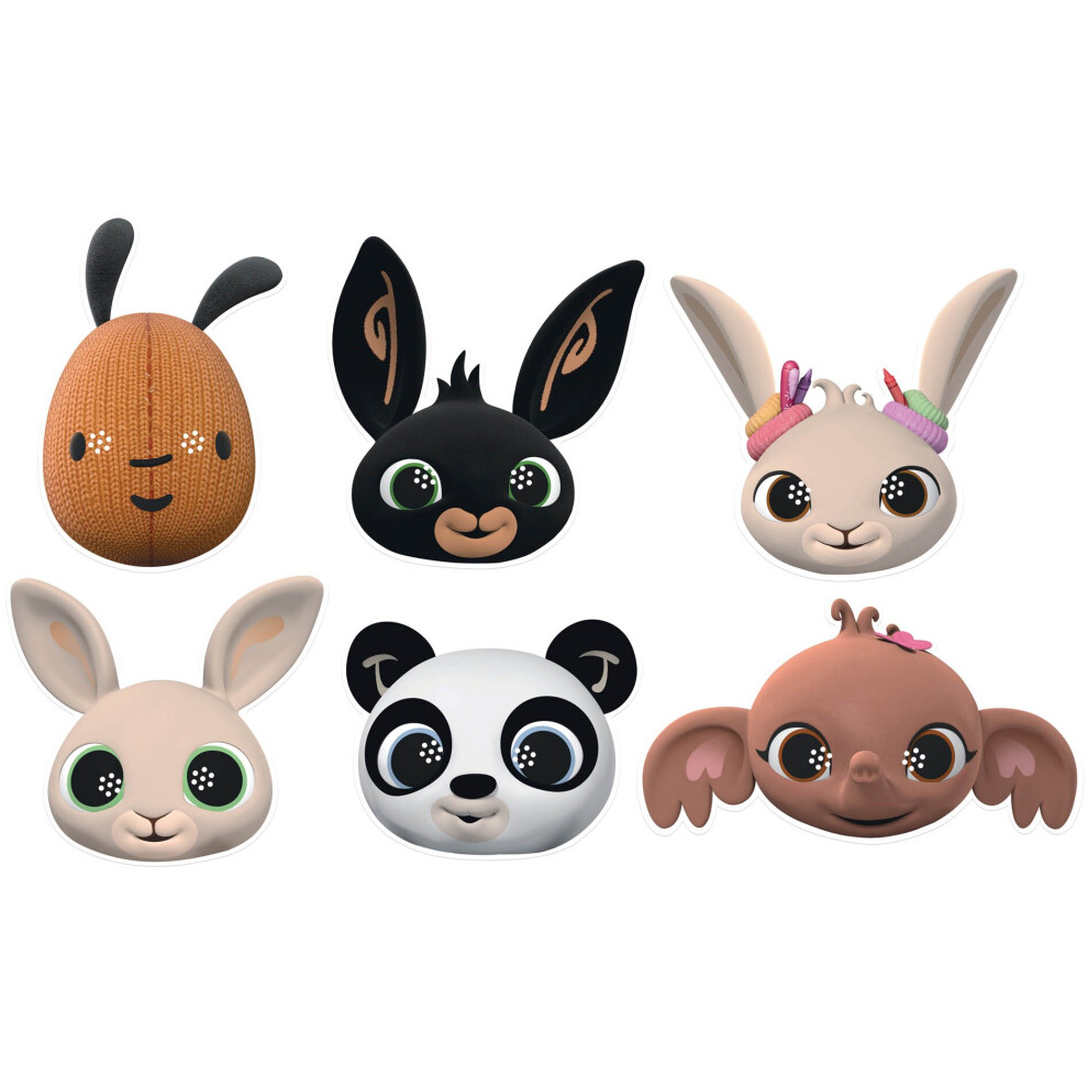 Bing Variety 2D Card Party Masks Pack Of 6