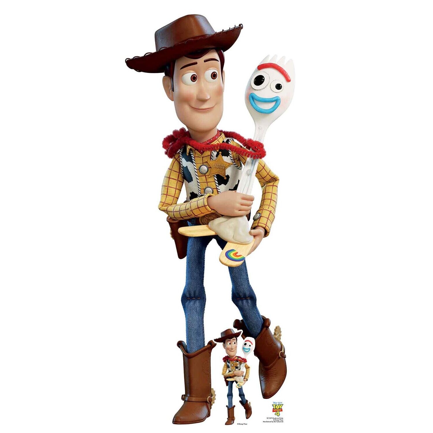 Woody and Forky Official Disney Toy Story 4 Lifesize Cardboard Cutout ...