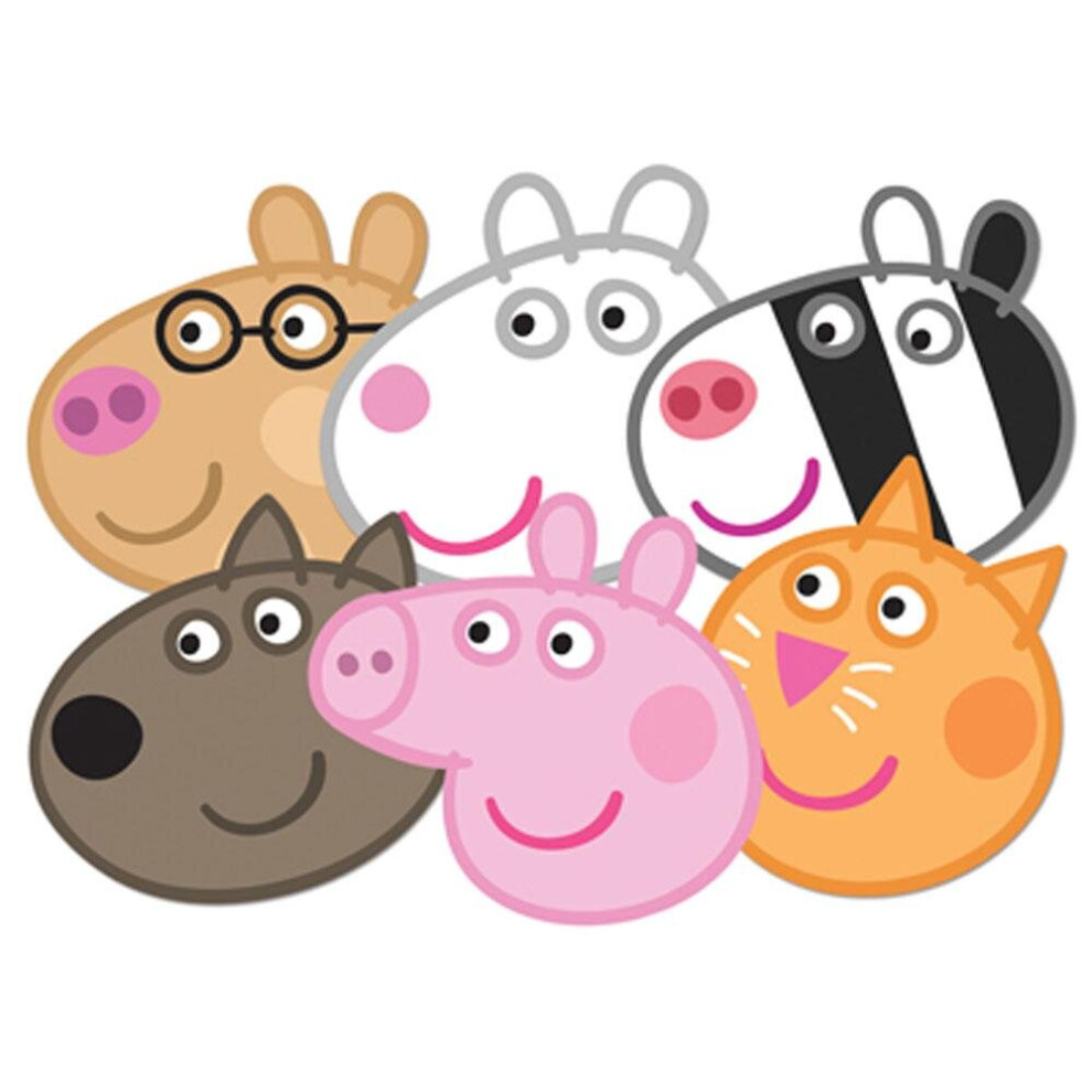 Peppa Pig Card Fancy Dress Mask Set Of 6 (Peppa, Candy, Danny, Suzie, Pedro And Zoe) Not,Specified