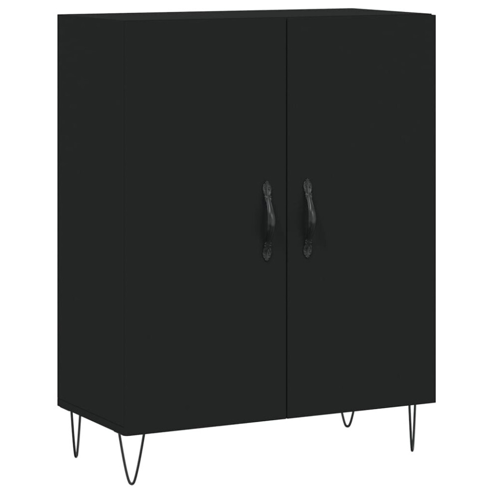 vidaXL Sideboard Storage Cabinet Cupboard Side Cabinet Black Engineered Wood