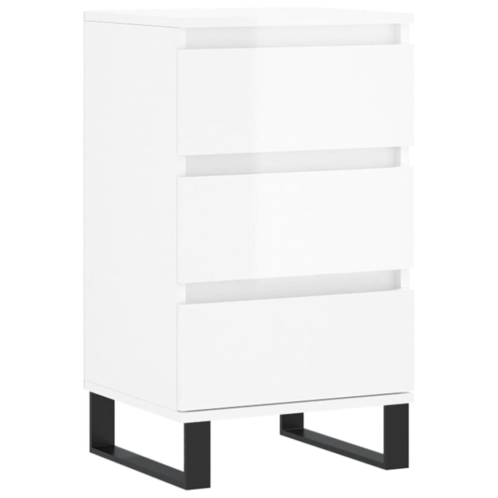 vidaXL Sideboard Storage Cabinet Cupboard High Gloss White Engineered Wood