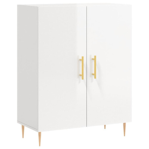 VidaXL vidaXL Sideboard Storage Cabinet Cupboard High Gloss White Engineered Wood