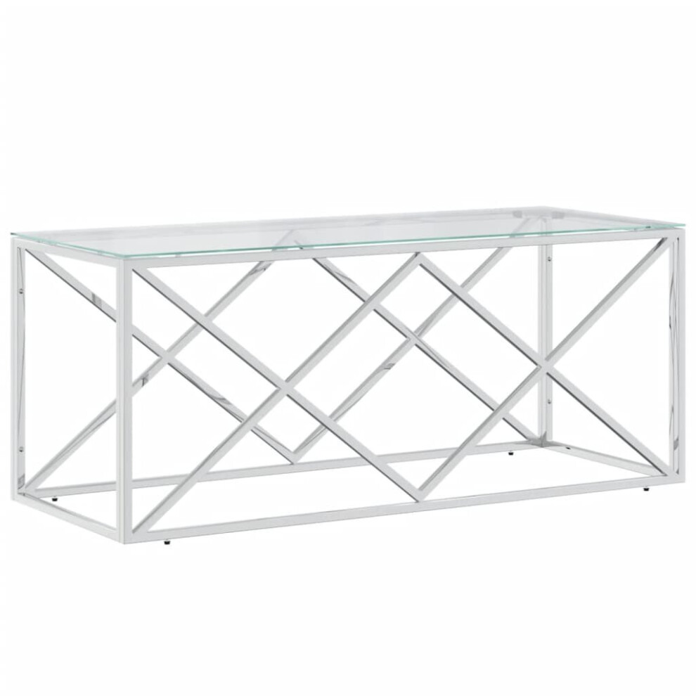 Vidaxl Coffee Table Tea End Table Sofa Side Table Stainless Steel And Glass