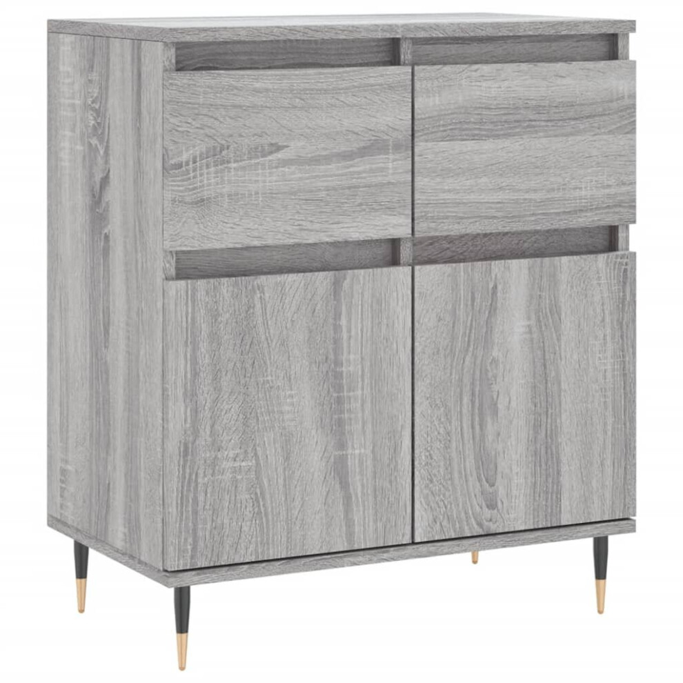Vidaxl Sideboard Storage Side Cabinet Cupboard Grey Sonoma Engineered Wood