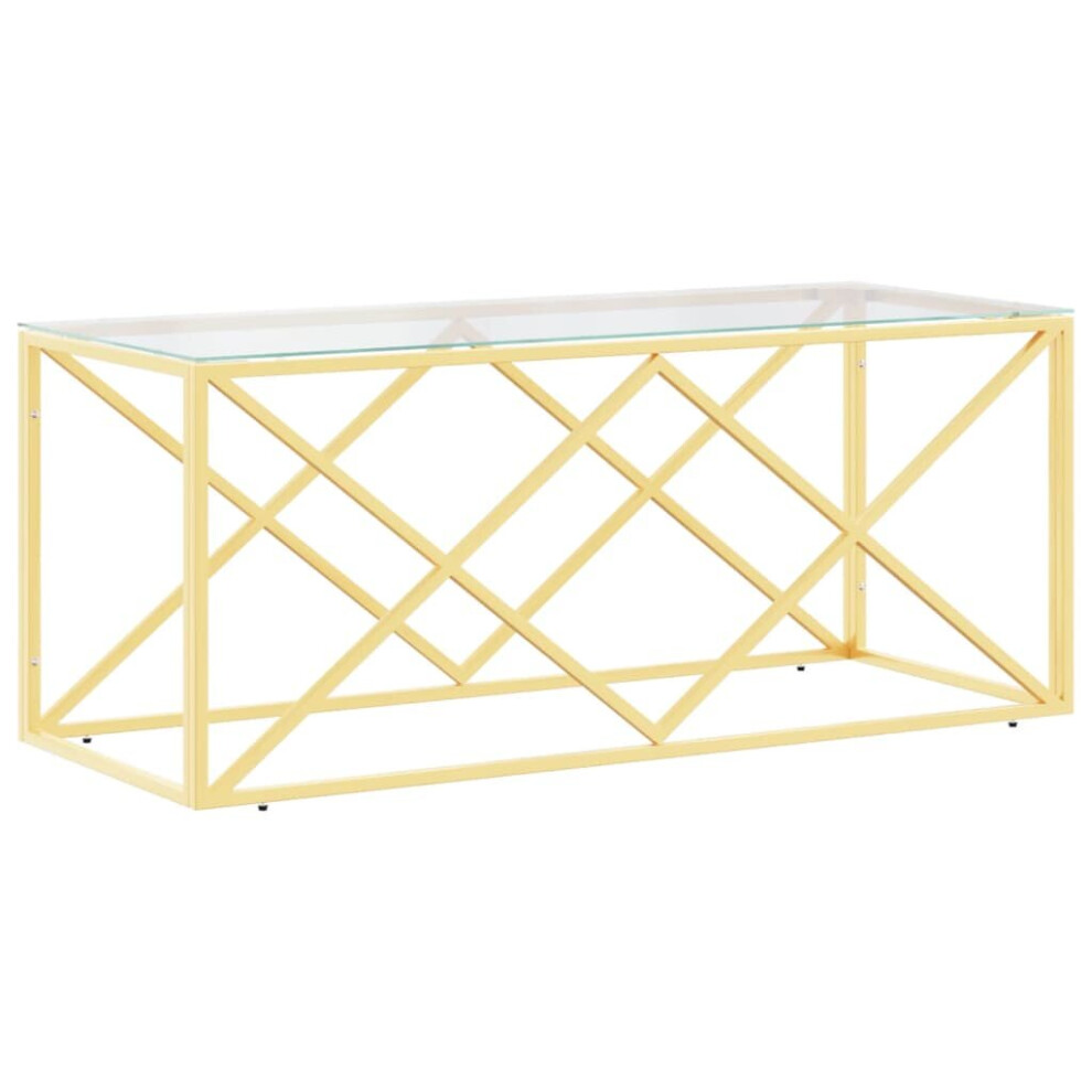 Vidaxl Coffee Table Tea End Table Sofa Side Table Stainless Steel And Glass