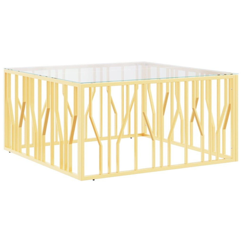 vidaXL Coffee Table Tea End Table Sofa Side Table Stainless Steel and Glass