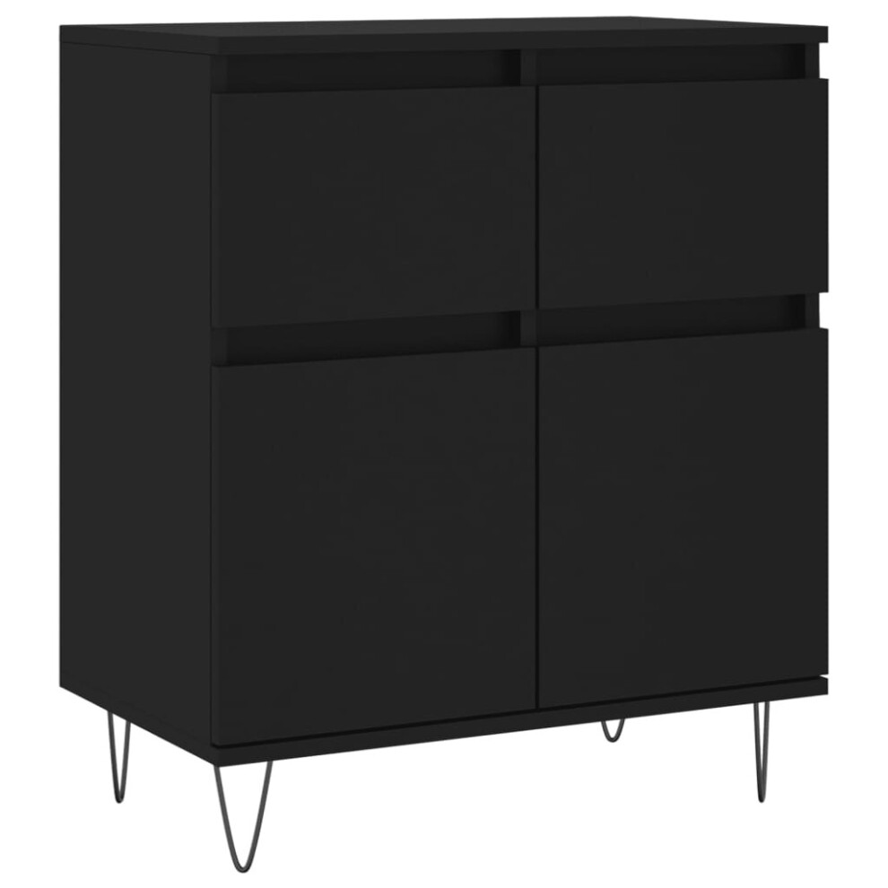 vidaXL Sideboard Storage Cabinet Cupboard Side Cabinet Black Engineered Wood